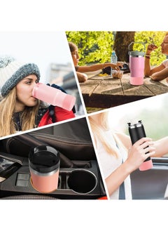 SAVITA 2pcs Silicone Boots, Protective Silicone Sleeve for Water Bottle Reducing Noise & Abrasion Compatible with Stanley Quencher Adventure 40oz & Stanley IceFlow 20oz/30oz (Pink)  - Image 2