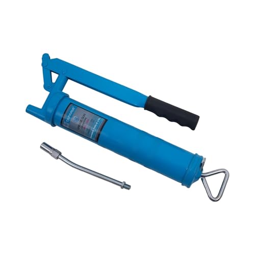 Taparia GGL 45E Heavy-Duty Grease Gun Barrel with Four-Jaw Coupler (450 CC, 2000 PSI, 1/2 Piston Size)-Soft Grip Handles, High-Pressure Industrial Lubrication Tool-Steel Barrel with Cast Iron Head - Image 1