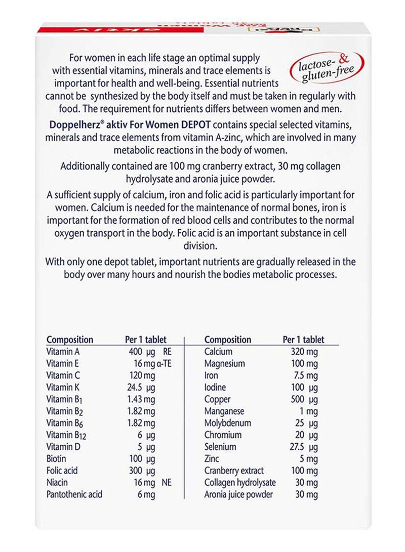 Doppelherz Aktiv Vitamins And Minerals Depot Tablets, Pack of 30 - Image 2