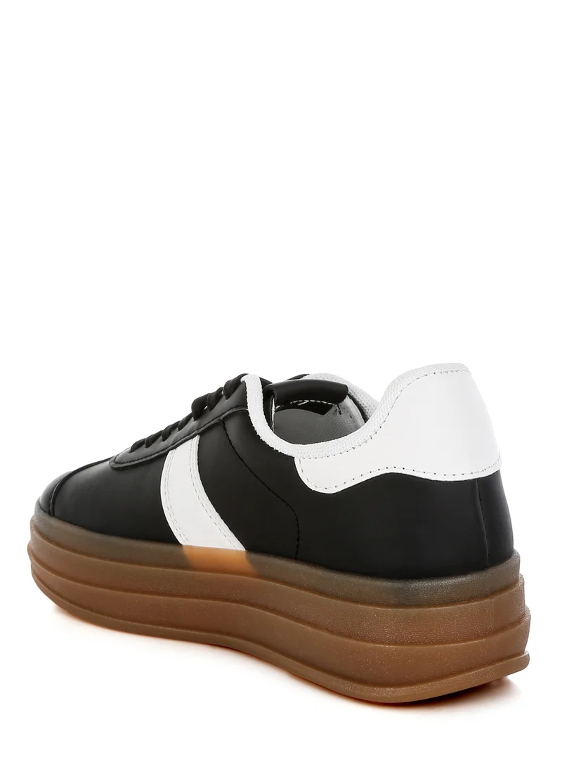 London Rag Faux Leather Lace-Up Sneaker in Black