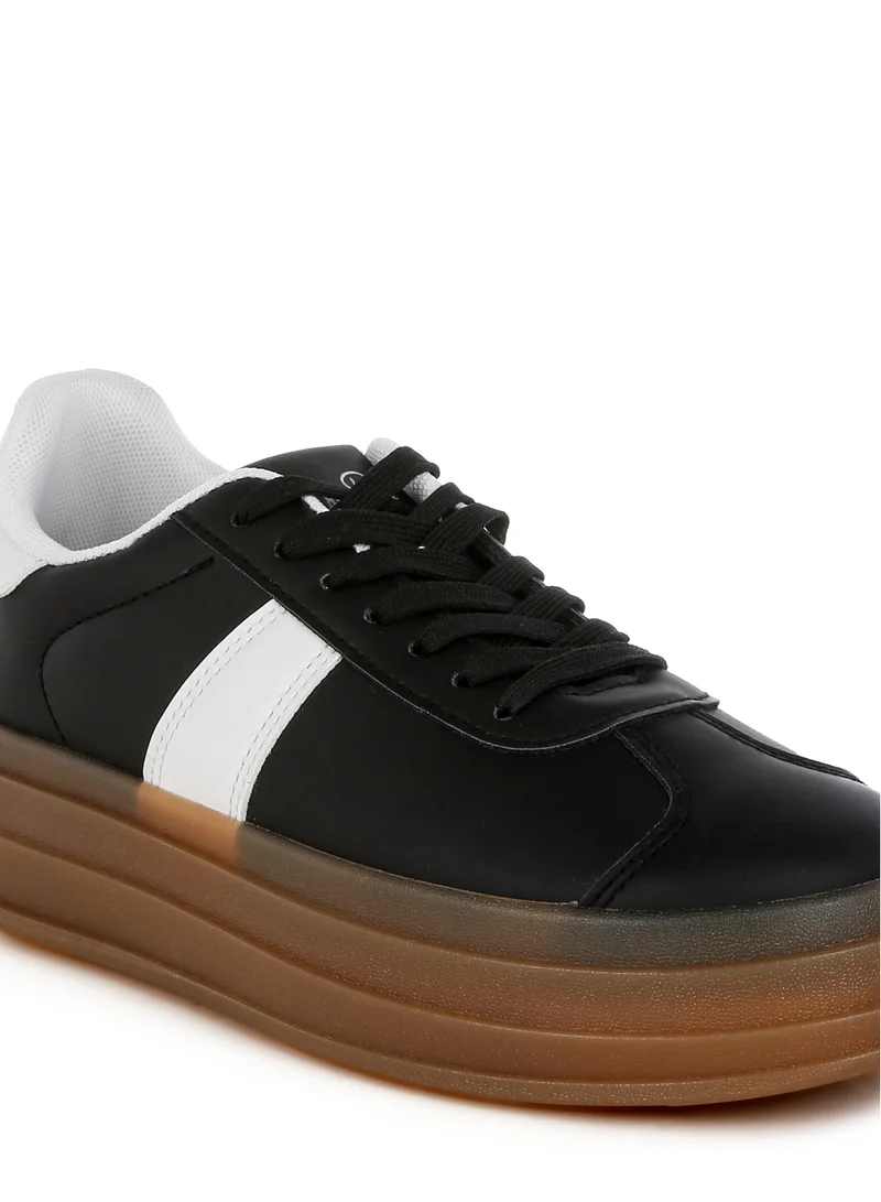 London Rag Faux Leather Lace-Up Sneaker in Black