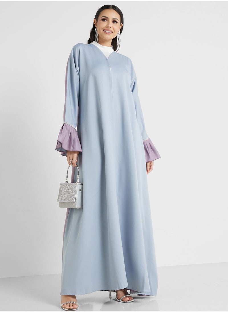 hayas closet - Frilled Sleeve Abaya - Image 1