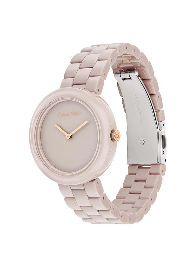 CALVIN KLEIN ROUND ANALOG WOMEN'S SAND CASE WATCH - 25100073 - Image 2