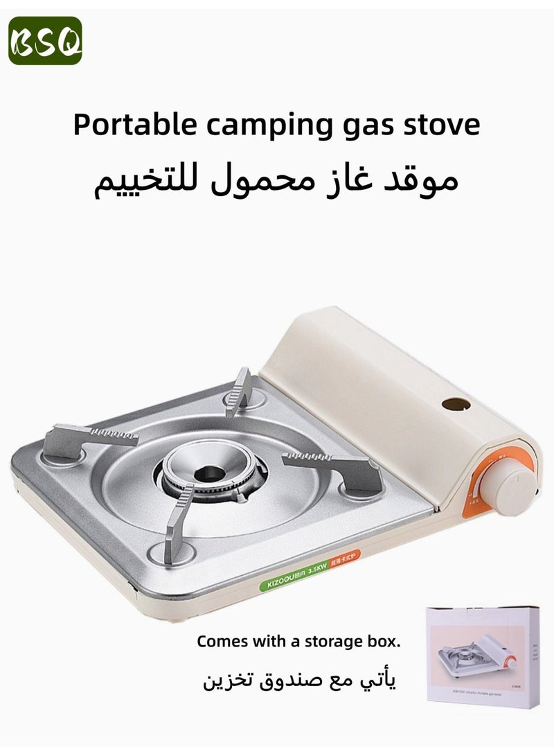 بي إس كيو موقد غاز البوتان المحمول | موقد غاز بتصميم فائق النحافة | موقد غاز للسفر | موقد تخييم خارجي مقاوم للرياح | قوة عالية 3500 واط | كفاءة عالية وتوفير في الطاقة | إشعال إلكتروني | ملحقات التخييم | مناسب للتخييم والنزهات والأنشطة الخارجية وصيد الأسماك وحفلات الشواء - Image 3
