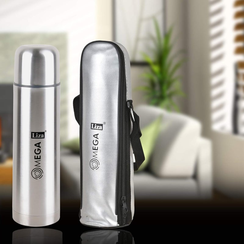 Liza Liza Omega Vacu Steel Flip Lid Hot and Cold Flask 1000 ml Silver - Image 4