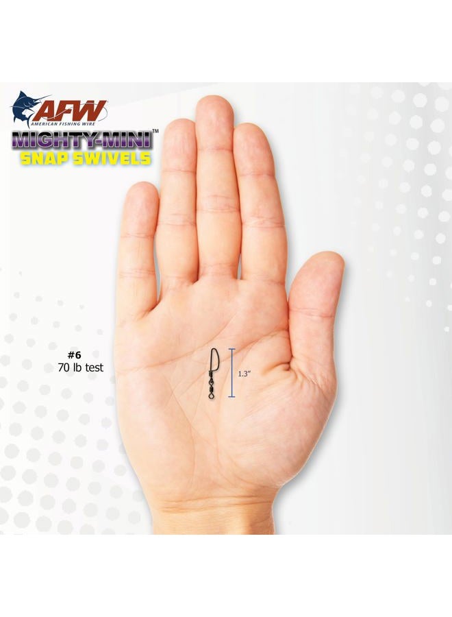 American Fishing Wire دوارات صغيرة قوية (100% فولاذ مقاوم للصدأ)، لون أسود، حجم 3، اختبار 170 رطل، 50 قطعة - Image 5