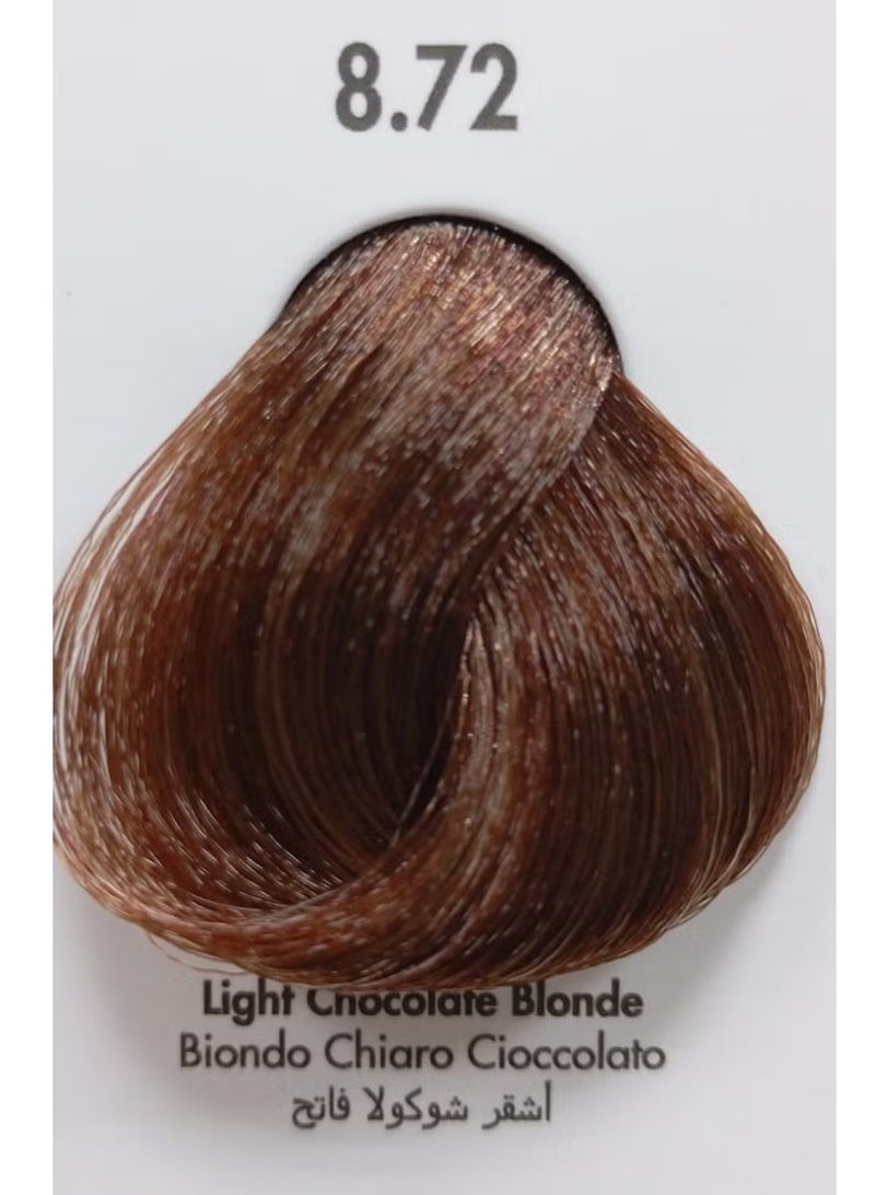VIZO PROFESSIONAL VIZO Permanent Hair Color Cream No.8.72 Light Chocolate Blonde 120ML - Image 2