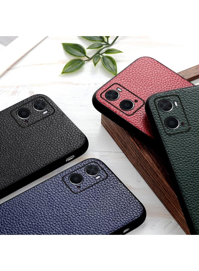اس-توب جراب لهاتف OPPO A76 مصنوع من الجلد الأصلي بفتحات دقيقة وملمس الليتشي - Image 4