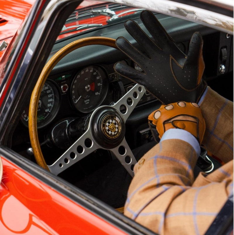 Riparo Genuine Leather Reverse Stitched Driving Gloves - Cognac (Small) - Image 3