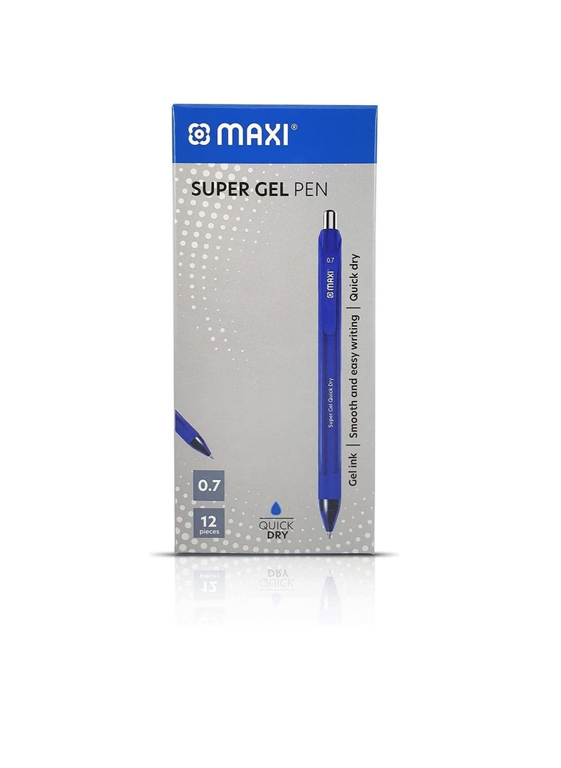Maxi - MAXI 0.7mm Blue Gel Pens - Box of 12 - Image 1