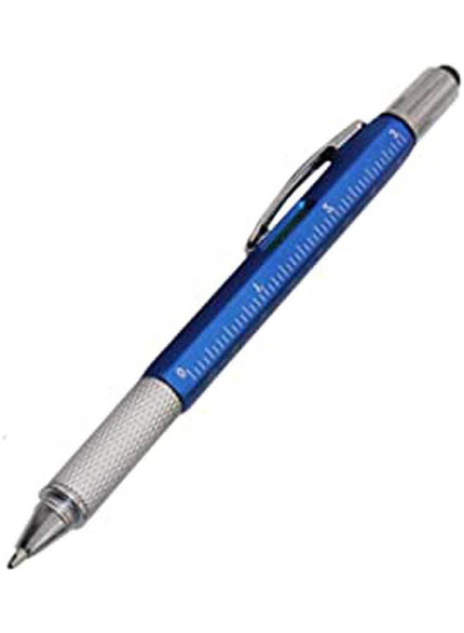 NIBEMINENT 6 In 1 Multitasking Pen With RulerLevel Gauge Ballpoint Stylus And Screw Drivers Blue
