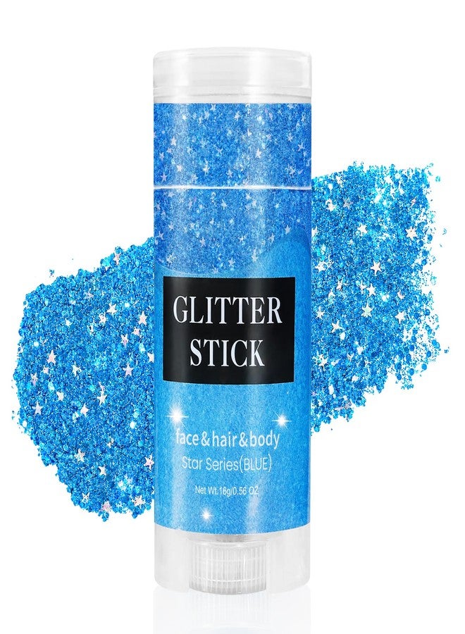 Mysense Blue Body Glitter Stick, 4th of July Face Hair Glitter, Fourth of July Accessories and Outfits for Women, USA Flag Makeup for Independence Day Memorial Day Veterans Day, 0.56oz - Image 1