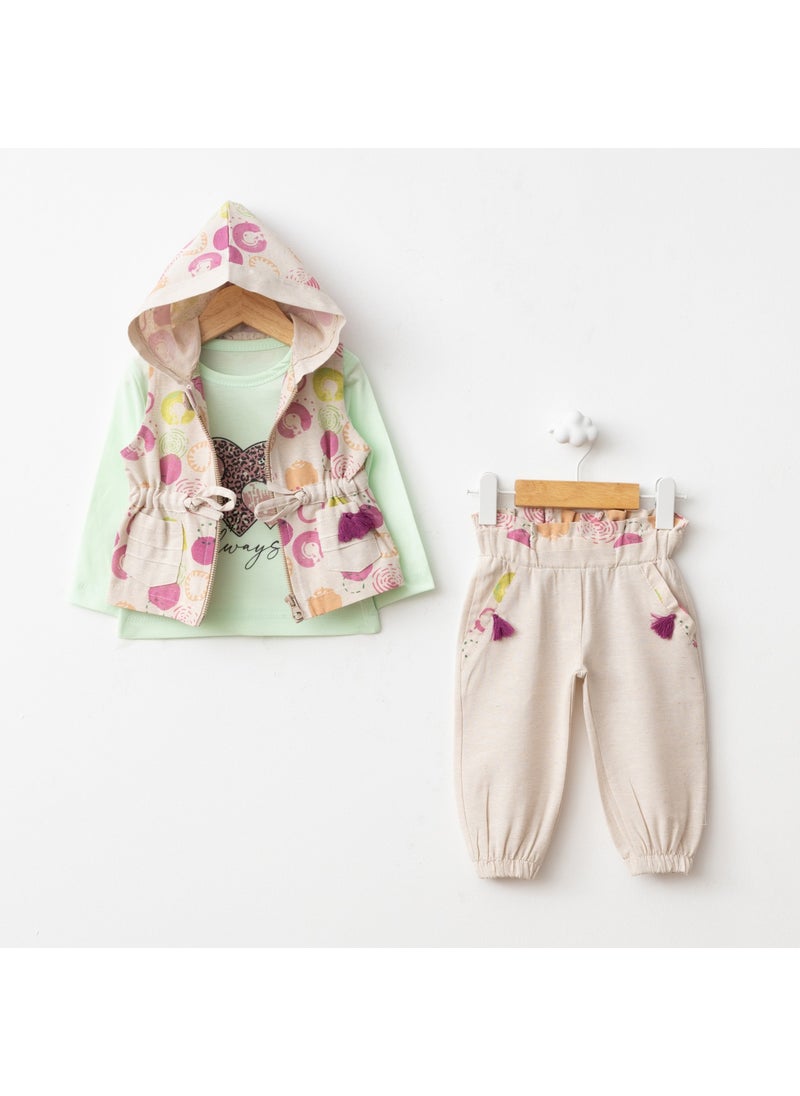 FOR MY BABY Baby Fou Dotted Linen Vest Set  - Image 1