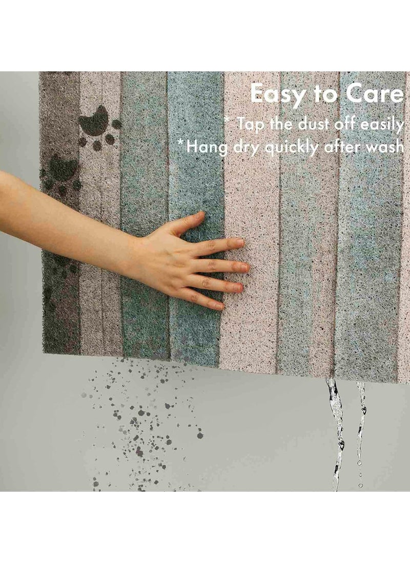 Generic 40*60cm Home Rainbow Series Entrance Door Mat Porch Dust-proof Wear-resistant Floor Mat Home Entrance Foot Mat Dog Paw Print (Footprint-1)  - Image 2