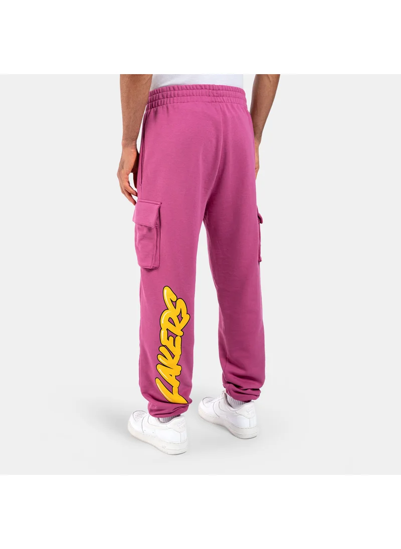 نيو ايرا Men's NBA Los Angeles Lakers Wordmark Cargo Pants