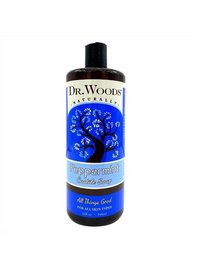 Dr. Woods Pure Peppermint Liquid Castile Soap, 32 Ounce - Image 1