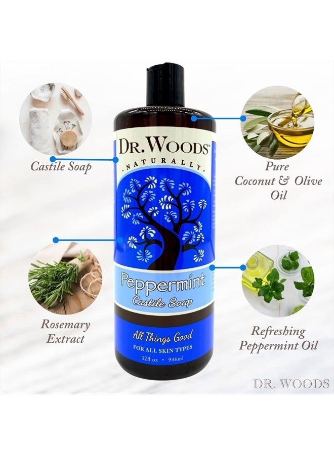 Dr. Woods Pure Peppermint Liquid Castile Soap, 32 Ounce - Image 4