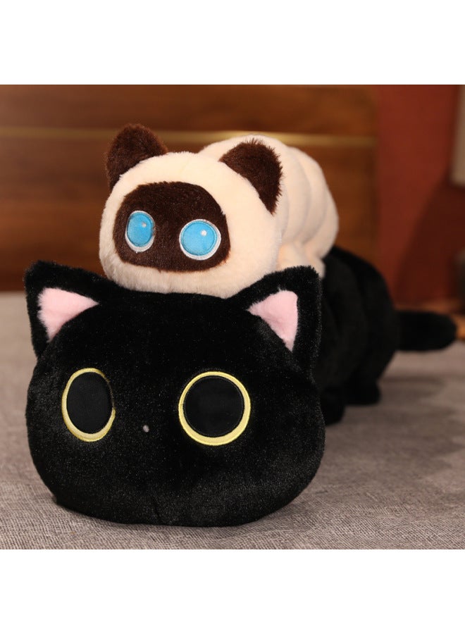 Cartoon Cat Caterpillar Pillow Doll Super Soft Long Large Bed Doll With Legs Sleeping Pillow-Color:white Cat-Height:50cm【0.21kg】 - Image 5