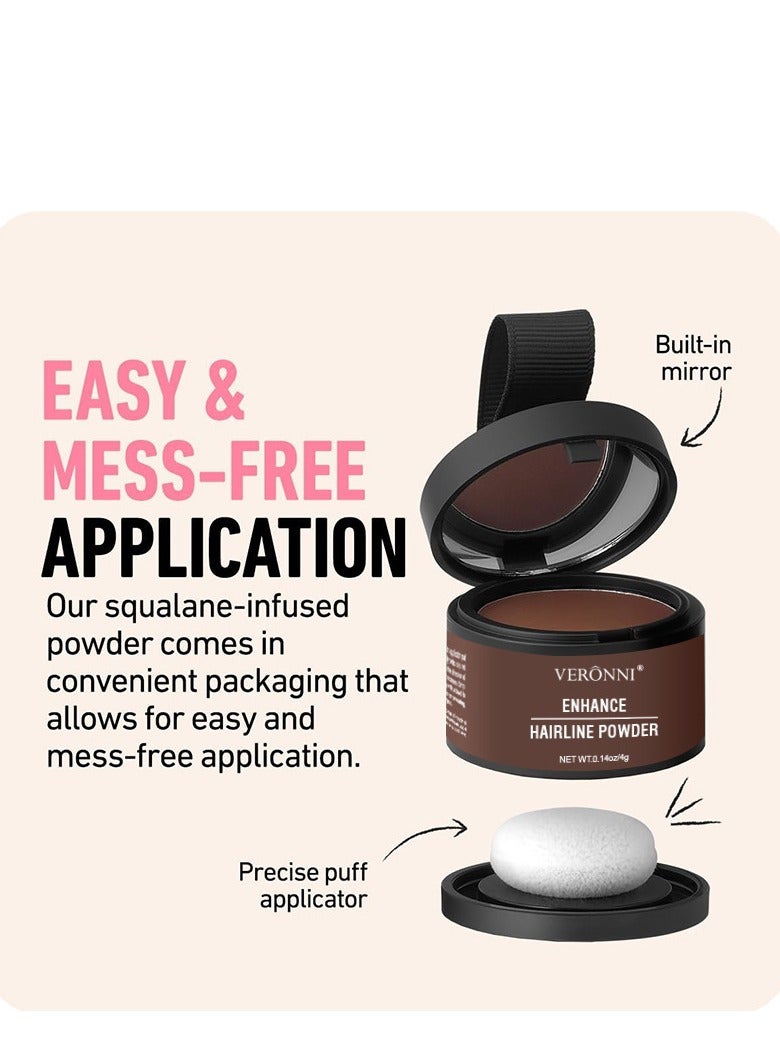 VERONNI Hairbear Hair Filler,Hairline Shadow Powder,Hairline Powder Instantly Conceals,Instant Volume&scalp Coverage for Thinning Hair,Fast & Full Care, 100% Water Sweat Resistant ( Black) - Image 5