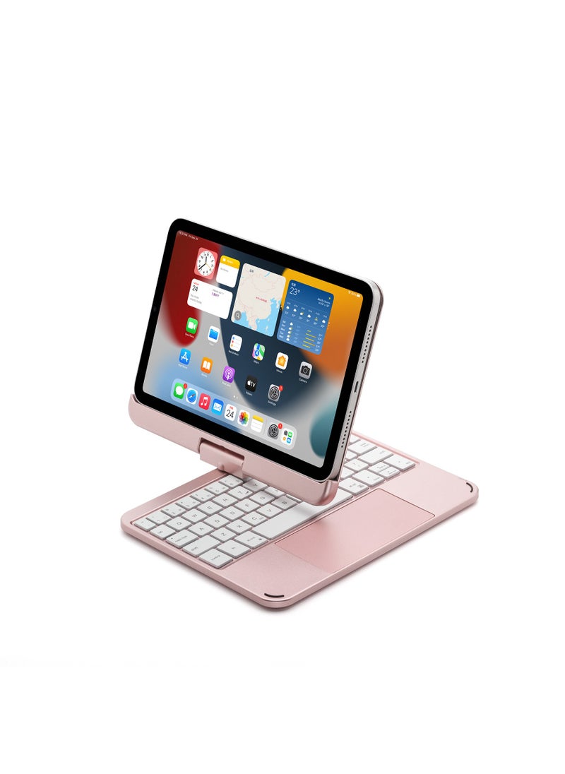 GULFLINK 500mAh Wireless Keyboard Case with TouchPad for ipad mini6 Pink  - Image 3