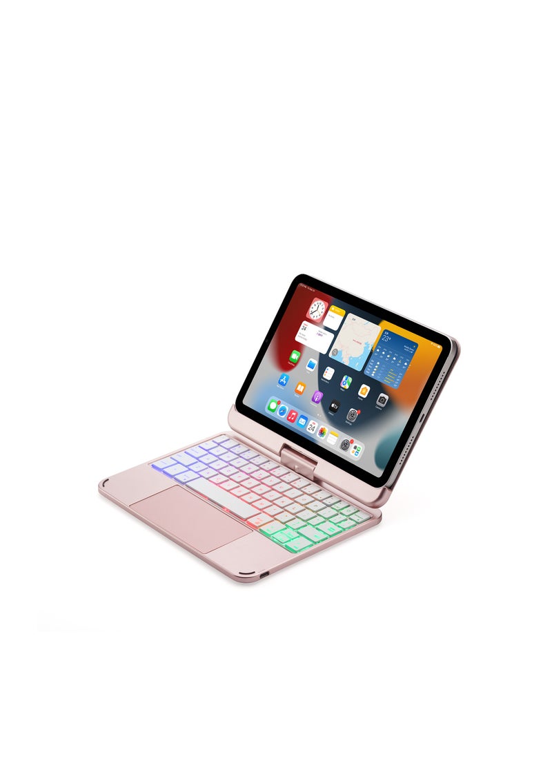 GULFLINK 500mAh Wireless Keyboard Case with TouchPad for ipad mini6 Pink  - Image 2