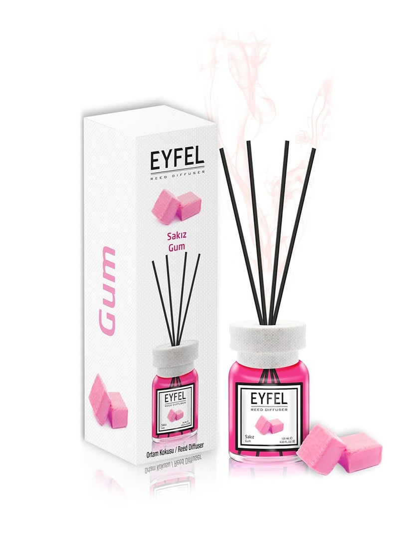 EYFEL Elegant Reed Diffuser (Sakız) Gum 120ml | Sweet Refreshing Home Fragrance | Elegant Eyfel Diffuser with 4 Reeds for Home & Office - Image 3