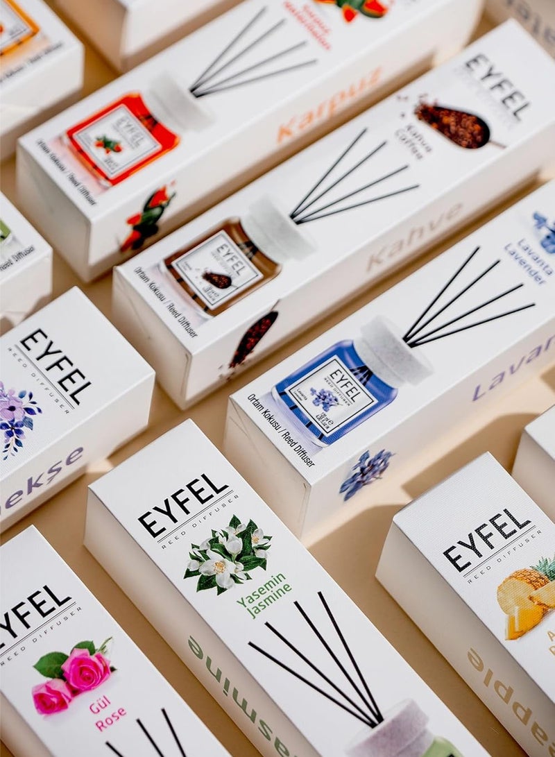 EYFEL Elegant Reed Diffuser (Sakız) Gum 120ml | Sweet Refreshing Home Fragrance | Elegant Eyfel Diffuser with 4 Reeds for Home & Office - Image 5