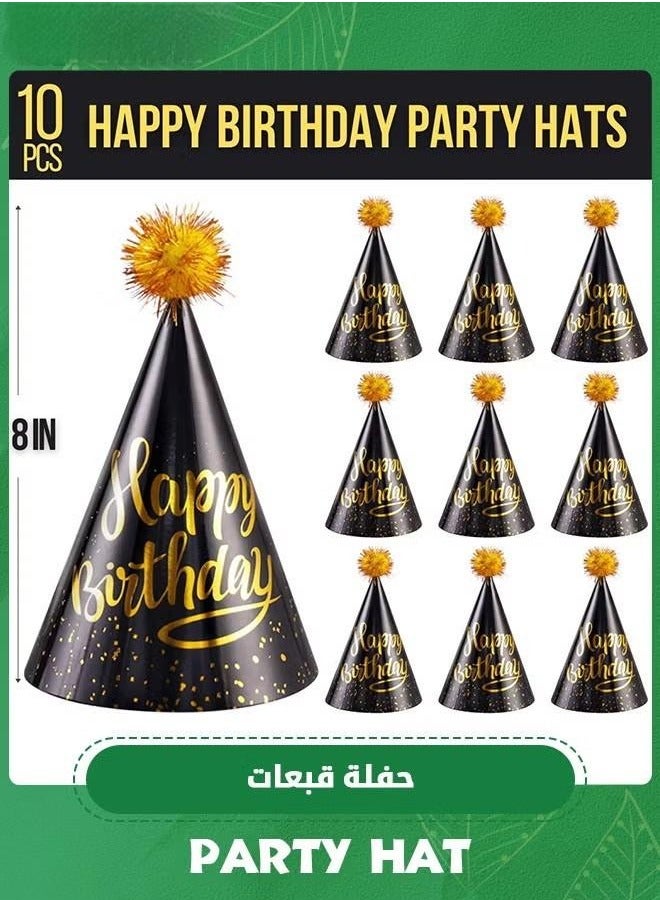 Birthday Party Hats, Kit of 10 Happy Birthday Cone Party Hats for Kids Birthday Party - Party Supplies and Decorations,Party Dress-up Accessories - Image 2
