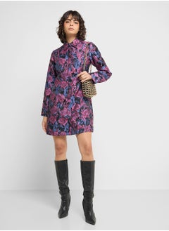 YAS Printed Button Down Shirt Dress  - Image 4