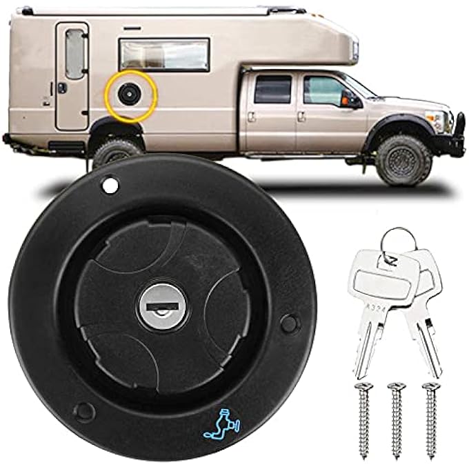 rayihni RV Water Locking Cap Lockable Leakproof Water Inlet with 2 Keys Universal Freshwater Inlet Sturdy Water Filler Cap for RV Caravan Motorhome - Image 3