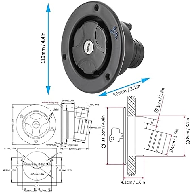rayihni RV Water Locking Cap Lockable Leakproof Water Inlet with 2 Keys Universal Freshwater Inlet Sturdy Water Filler Cap for RV Caravan Motorhome - Image 5