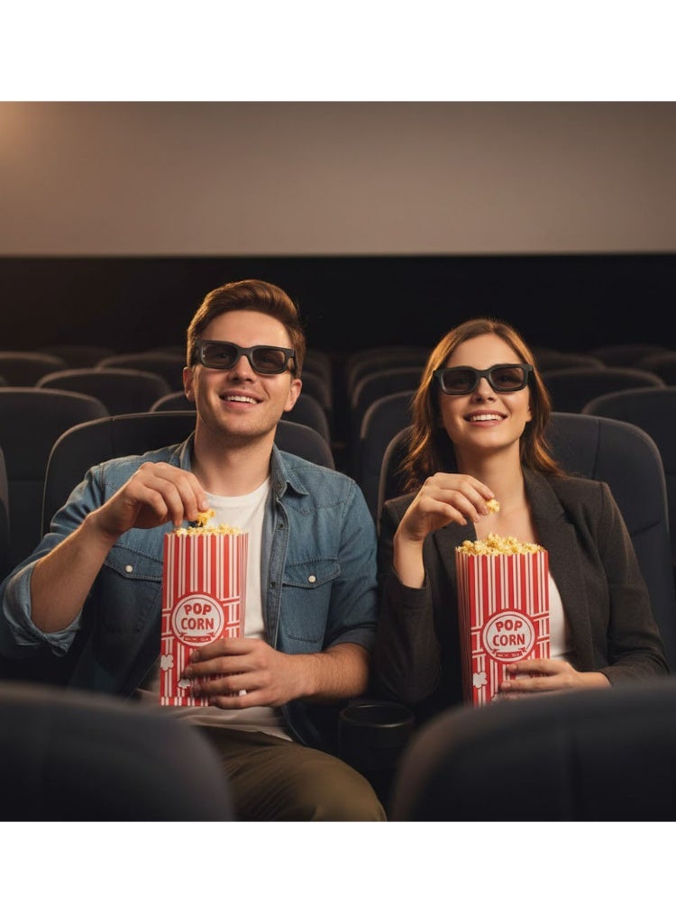 100 قطعة من أكياس الفشار الورقية، أكياس فشار صغيرة سعة 1 أونصة ملائمة للوجبات الفردية، أكياس فشار ورقية بالجملة لآلة الفشار، الحفلات المنزلية، المناسبات المدرسية، ليالي الأفلام، حفلات الكرنفال (أحمر/أبيض) - Image 5