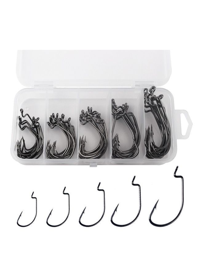 NIBEMINENT 50-Piece Sharpen Fishing Hooks With Box - Image 4