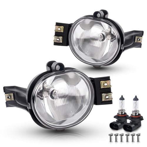 GPLUS G-PLUS Front Bumper Fog Lights Compatible with Dodge Ram 1500 2002-2008/2003-2009 Ram 2500 3500/2004-2006 Durango Pair+Bulb Driver and Passenger Side Driving Lamps Clear Lens - Image 1
