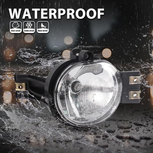 GPLUS G-PLUS Front Bumper Fog Lights Compatible with Dodge Ram 1500 2002-2008/2003-2009 Ram 2500 3500/2004-2006 Durango Pair+Bulb Driver and Passenger Side Driving Lamps Clear Lens - Image 3