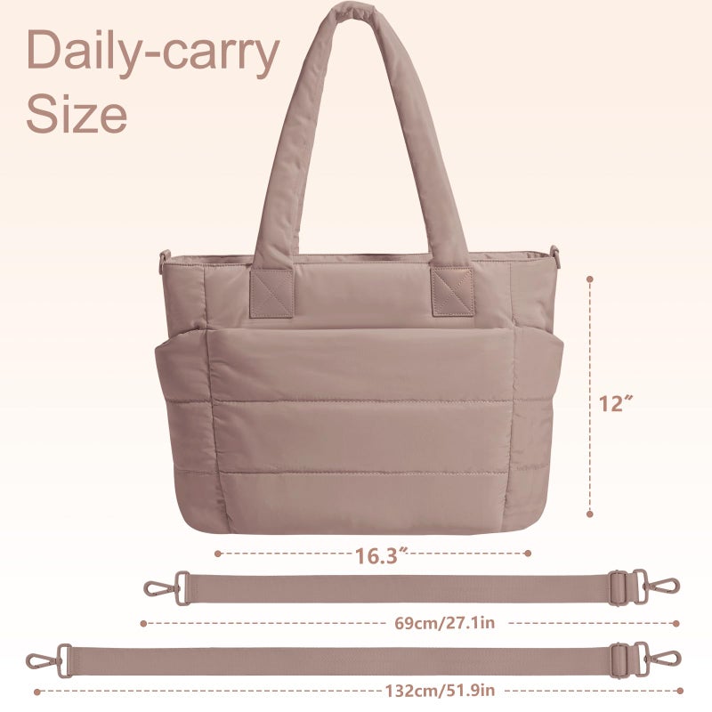 GASSDA Tote Bag for Women Lightweight Puffer Tote Bag Large Nurse Bags Handbag with Pockets Zipper Closure for Work Travel - Image 4