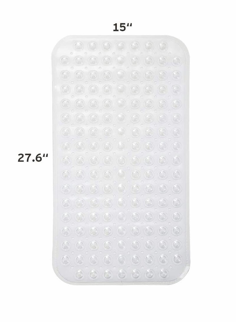 KASTWAVE Bath Tub Mat, Inches Non-Slip Shower Mats with Suction Cups and Drain Holes, Bathtub Mats Bathroom Mats Machine Washable, Medium Size 27.6 x 15 (Clear) - Image 3