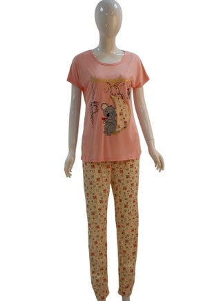JOANNA Women's Houseplant Print Short Sleeve Shirt & Long Pants Pajama Set, Baby Pink - pzsku/Z94D945E42DDD119E971DZ/45/_/1741338413/ca2f2d00-036f-4a20-a522-946dc464f74b