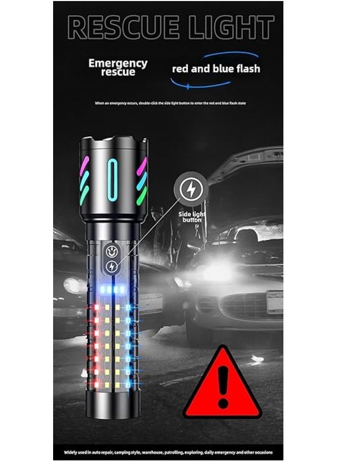 Generic Rechargeable LED Flashlight with Aircraft Aluminum Body, Lithium Battery, Perfect for Indoor and Outdoor Use Black  - Image 3