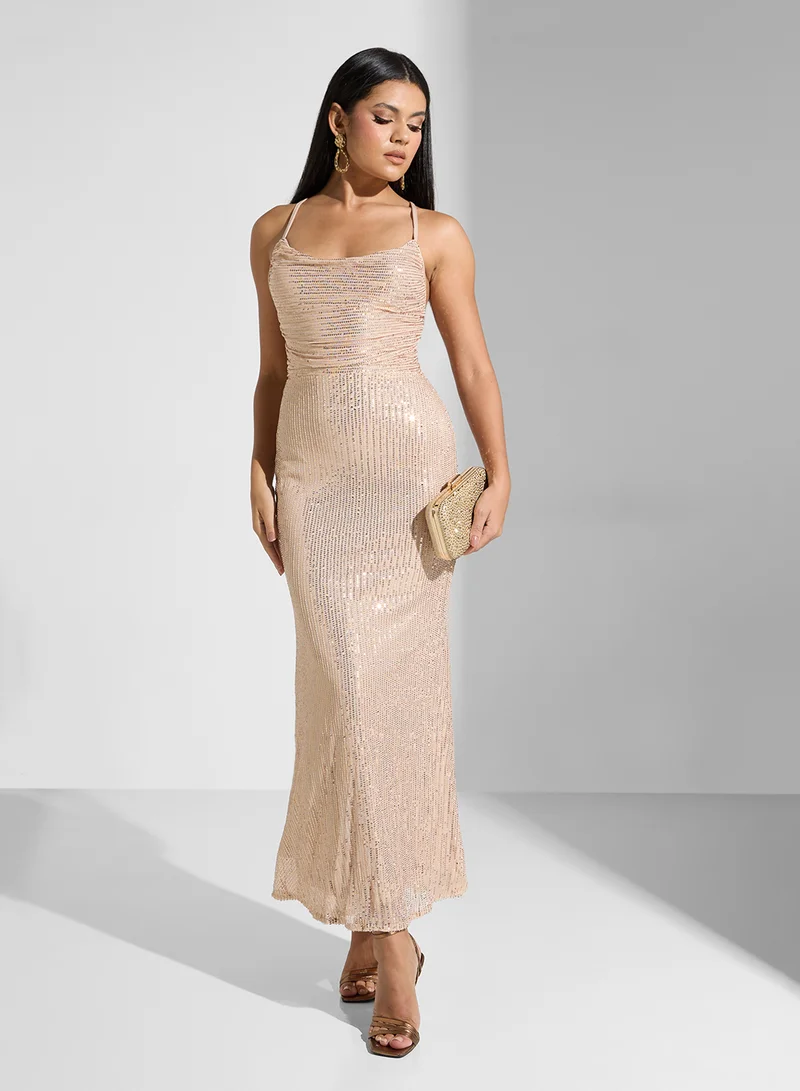 Ella Limited Edition Sequin Cowl Neck Dress