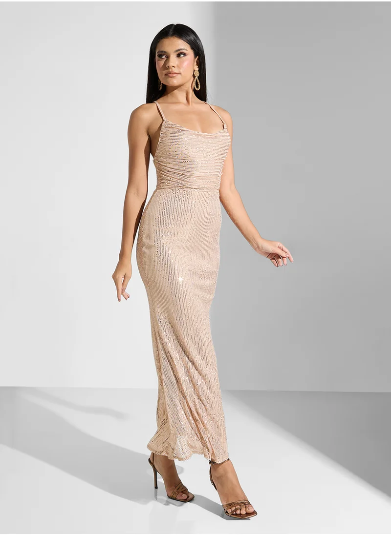 Ella Limited Edition Shimmer Dress With Back Tie Detail