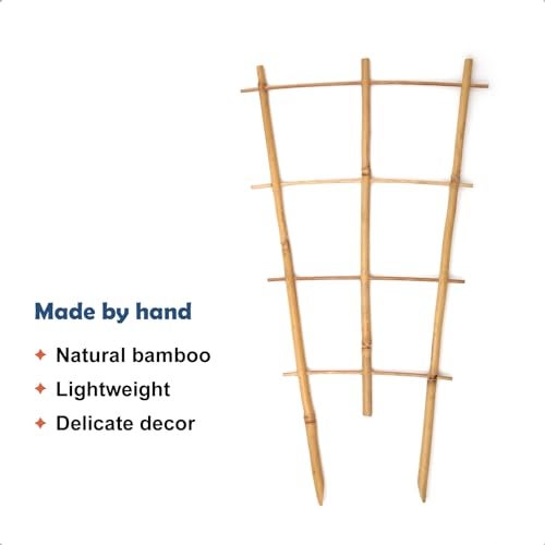 COLOtime 3Pack Bamboo Trellis 16 Inch Fan Shaped Small Plant Trellis for Indoor Potted Plants Climbing Monstera Orchid Vine Hoya Houseplant - Image 3