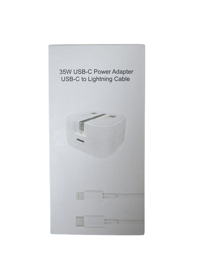Mobile phone 35w PD 4.0  wall charger plug with 1M iPhone fast charging cable USB C fast charger charging cable and plug, iPhone fast charger compatible with mobile phones iPhone15 and below models - Image 1