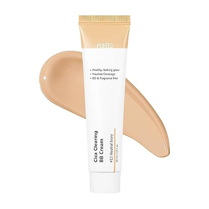 PURITO Cica Clearing BB Cream #13 Neutral Ivory 1 fl.oz / 30ml, Vegan bb cream, foundation, cruelty free - Image 1