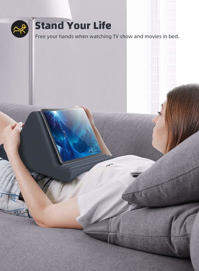 Lamicall Tablet Pillow Stand, Soft Pad for Lap - Tablet Phone Holder Dock for Bed with 6 Viewing Angles, Compatible with iPad Pro 9.7, 10.5, 11, 12.9 Air Mini, Kindle, Galaxy Tab, E-Reader, Dark Gray - Image 2