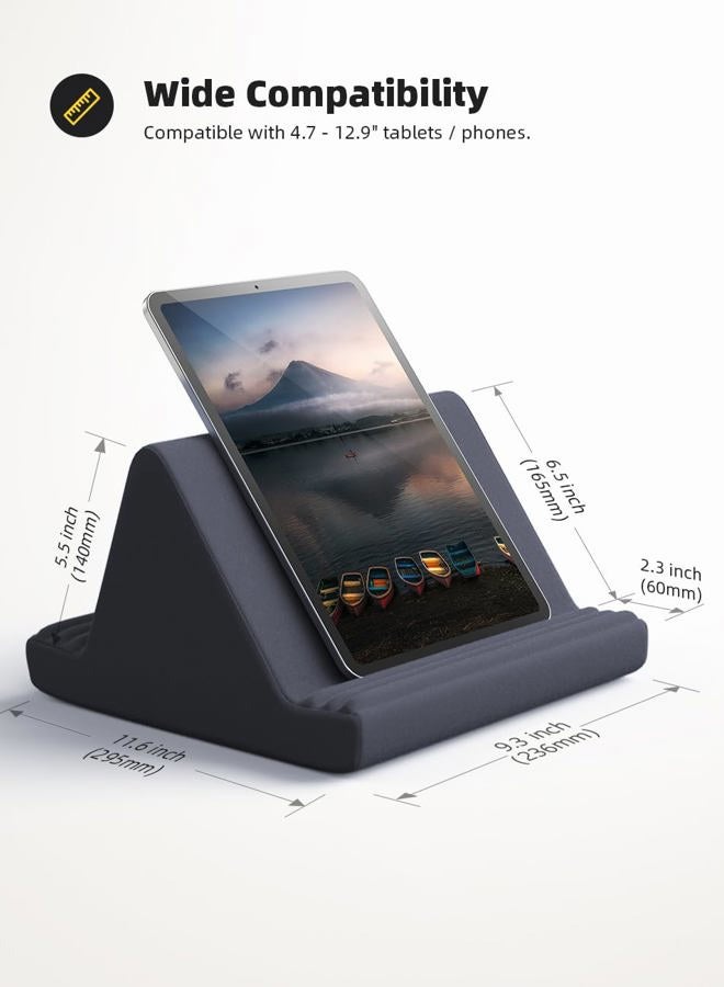 Lamicall Tablet Pillow Stand, Soft Pad for Lap - Tablet Phone Holder Dock for Bed with 6 Viewing Angles, Compatible with iPad Pro 9.7, 10.5, 11, 12.9 Air Mini, Kindle, Galaxy Tab, E-Reader, Dark Gray - Image 5