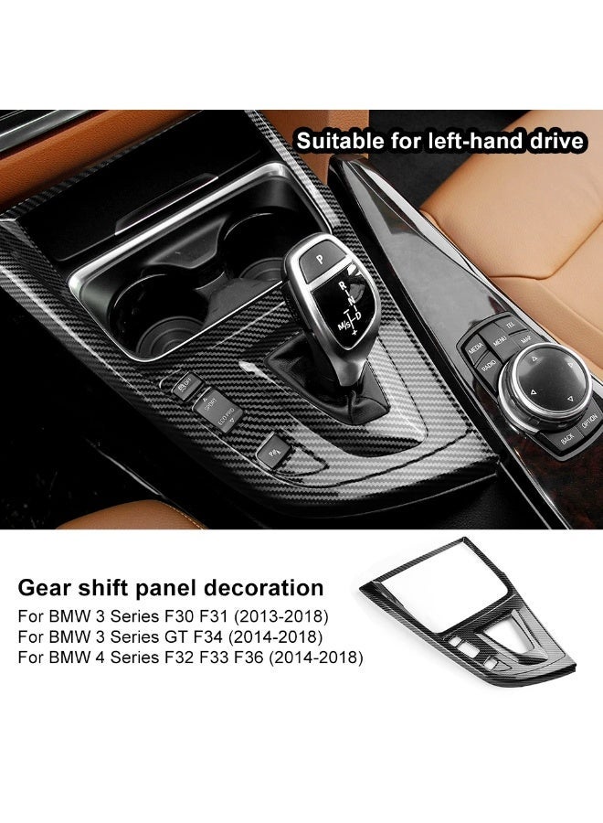 KUNGKIC Multimedia Panel Center Gear Shift ABS Carbon Fiber Texture Sticker for BMW 3 4 Series 3GT F34 F30 F31 F32 F36 320i LHD - Image 1