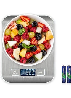 Kitchen Scale – Food Scale for Baking, Cooking and Dieting – 5 kg Capacity Scale for Food – Premium Stainless-Steel Digital Scale – Tare Function – High-Precision Sensor – Backlit LCD Screen