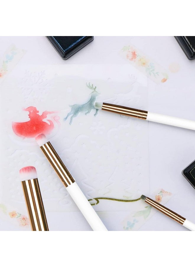 UNIMEIX - Dry Brush Miniature Painting Drybrush Detail Paint Brush Set Hobby Detail Blending Brushes For Effortless Watercolor Brushes Scale Model Painting (4 Pack) - Image 1