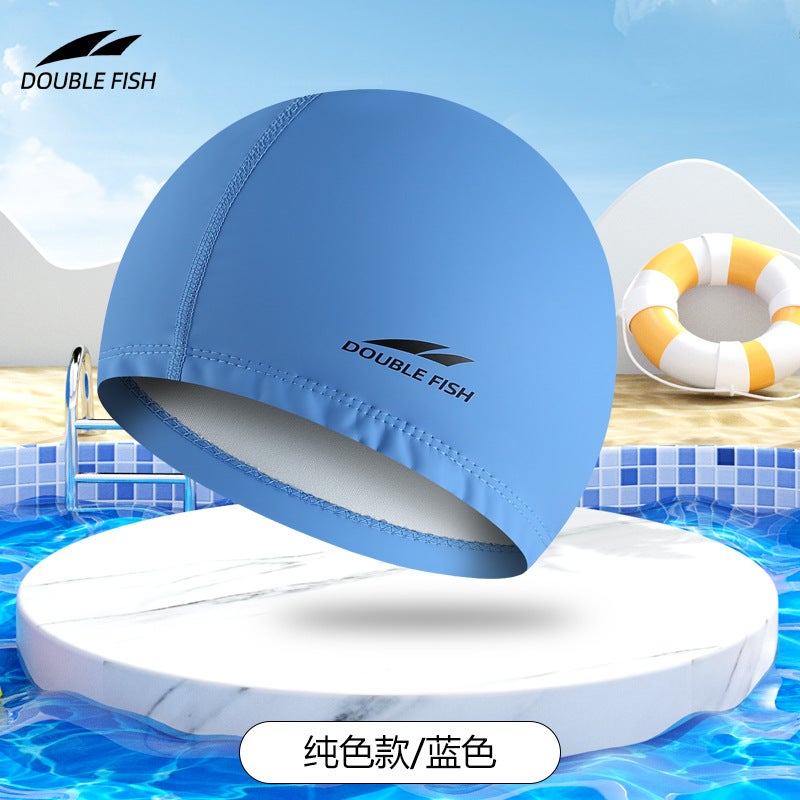 Generic Comfortable Professional Large Swim Cap Blue [waterproof coating]]